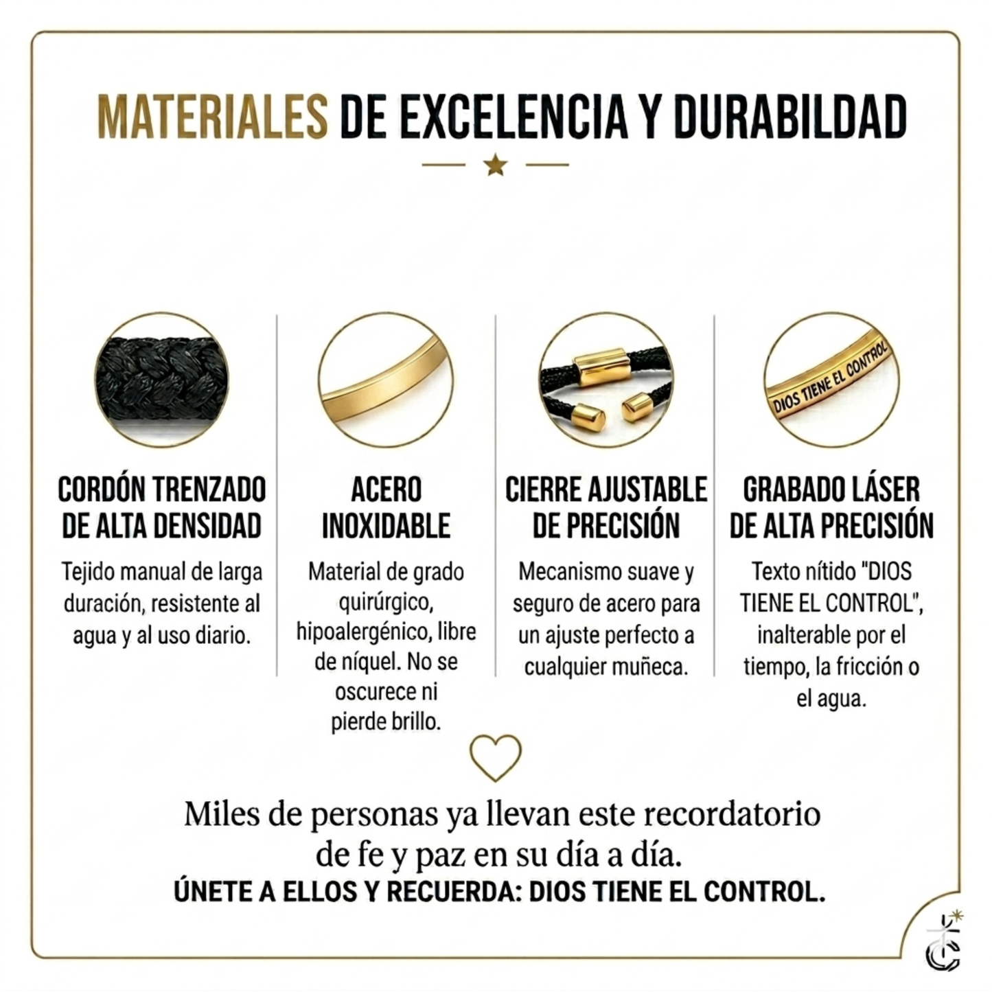 Pulsera de Fe "Dios tiene el control"